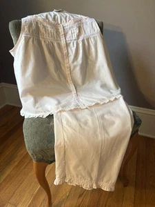 Neu mit Etikett Laura Ashley Schlafanzug Vintage Damen XL rosa Baumwolle Spitze 2-teilig Landhaus - Bild 1 von 12