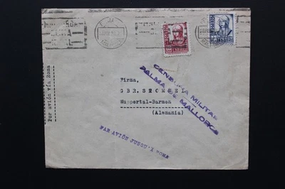 1938 SCW GUERRA CIVIL ESPAÑOLA CUBIERTA CENSURADA DE MALLORCA A ALEMANIA Foto 1 de 2