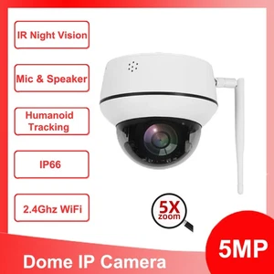 5MP Wireless Dome PTZ Camera 5X Optical Zoom Humanoid Tracking Two-way Talk IP66 - Picture 1 of 15