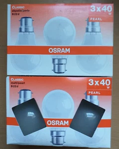 Pack of 6 x Osram 40W BC22 Matt/Pearl Bulbs Standard GLS Bayonet 240v 430 lumen - Picture 1 of 5