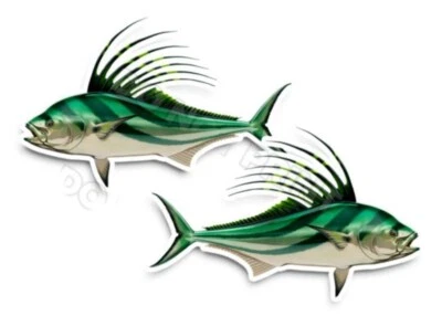 Calcomanías de pez gallo pegatinas de vinilo caja de aparejos perca de mar gigante - Juego de 2 #205 Foto 1 de 2