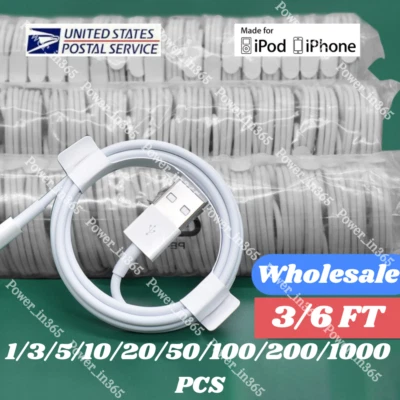 USB Charger Cable Cord For Apple iPhone 7 8 X XR 11 12 13 14 Pro Max Wholesale - Image 1 of 4