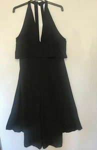 Asos Tall Black Jumpsuit With Overlay Size 12 Tall - Generous - Fit 14 ? - Picture 1 of 8