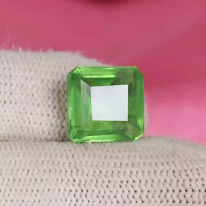 Lab Created Parrot Green Amethyst Gemstone Square Shape 8 Carat For Earring - Picture 1 of 7