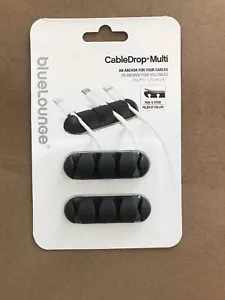BlueLounge CableDrop Multi Self Adhesive Black Multi Cable Clip - Picture 1 of 3