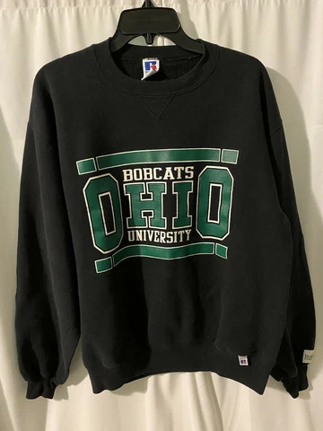 Vintage Ohio University Bobcats Russell Athletic Sweatshirt Large Made in USA Cover