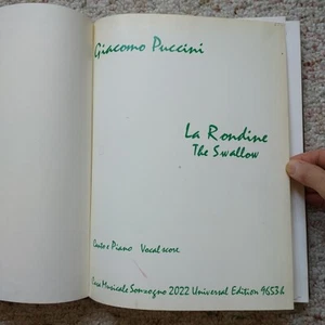 La Rondine by Puccini Vocal and Piano Score 2022 Universal ed English Version - Picture 1 of 14