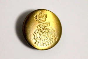 RARE BOUTON PLAT D'UNIFORME ANCIEN - INITIALE: FAOH ? 4 LETTRES COURONNÉE D:23mm - Foto 1 di 2