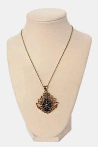 Symbol of Chaos 8 Point Star Burnished Gold Pendant Necklace - Picture 1 of 7
