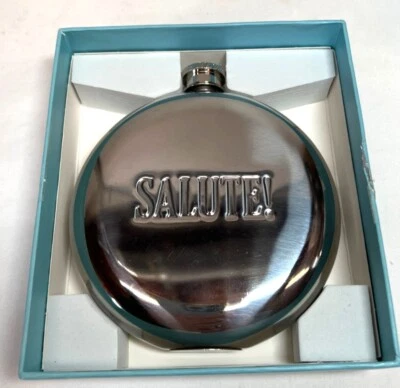 Frasco de acero inoxidable Wild Eye Designs de 10 fl oz con "¡Saludo!" Bo de regalo de grabado Foto 1 de 4