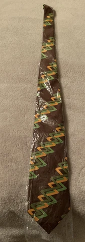 Oakland  A's - Barry Zito Designed Macys Necktie - Brown, Green & Yellow Cover