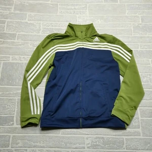 Adidas Track Jacket Youth Size XL 18/20 Green Blue Full Zip Polyester Athleisure - Picture 1 of 7