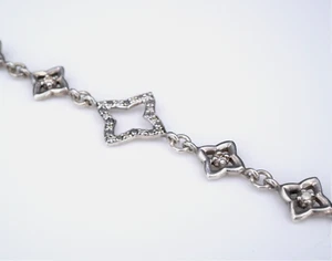 David Yurman Diamond Bracelet Toggle Sterling Silver Quatrefoil 7.5 - Picture 1 of 1
