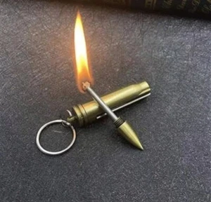 Metal Matchstick Keychain Ring Reusable Lighter Flint Match Fire Starter - Picture 1 of 5