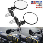 Foldable 7/8"Aluminium Motorcycle Round Rear View Handle Bar End Side Mirrors