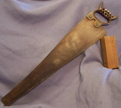 Cast iron handle Docking Saw Disston Atkins hand saw - Image 1 of 4