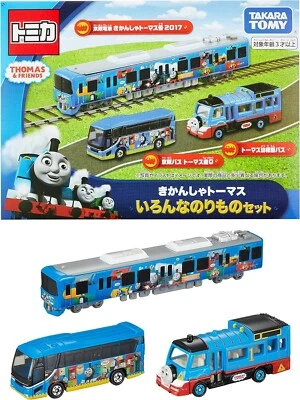 Takara Tomy Tomica Gift Thomas and Friends Train Bus School Bus Toy Set F/S NEW - Image 1 of 4