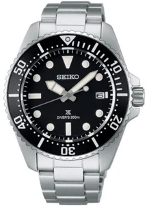 Seiko Prospex Solar Diver’s Pure Black Stainless Steel Men's Watch SNE597P1 - Picture 1 of 1