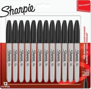 LOW PRICE - Sealed 12 Pack Of Black Sharpie Pens -BARGAIN - Picture 1 of 2