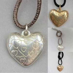 Schautime Kette kurz Choker Herz Liebe Dirndl Schmuck Lederband Heart - Bild 1 von 3