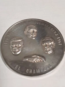 Vintage 1963 ""Resolution of El Chamizal Land Dispute"" Friedensvertrag Silbermedaille - Bild 1 von 23