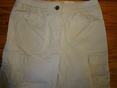 NEW WOMEN'S LAURA ASHLEY TAN BEIGE LONG SHORTS/CROPPED PANTS SIZE 6 MSP $58.00. - Image 1 of 4