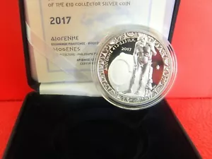 Grecia, 2017, prueba, Diógenes, moneda de plata de 10 euros, padre del cinismo - Imagen 1 de 2