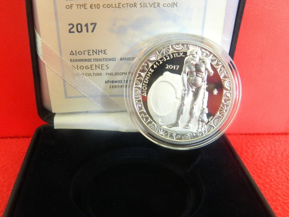 Greece, 2017, Proof, Diogenes, Silver 10 Euro Coin, Father of Cynicism - Image 1 of 2