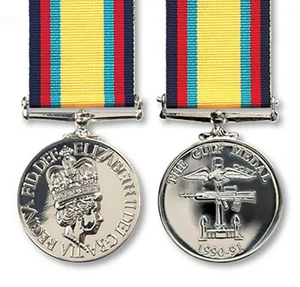 Official The Gulf Medal (1990-91) Miniature Medal + Ribbon - Iraq / Gulf War 1 - Picture 1 of 1