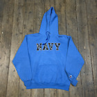 Champion Hoodie Y2k Navy Spell Out Vintage Sports Sweatshirt, Blue, Mens Large