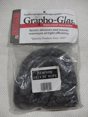 Rutland Grapho-Glas Replacement Stove Gasket 92W 3/4" X 84" Rope - NEW - Image 1 of 2