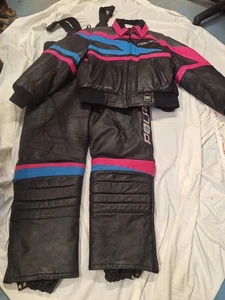 Vintage Polaris Indy Leather Snowmobile Jacket & Bibs Womens XXL 2XL Pink Purple - Bild 1 von 22