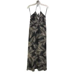 White House Black Market Damenkleid Größe 8 schwarz Träger Boho Grasdruck - Bild 1 von 9