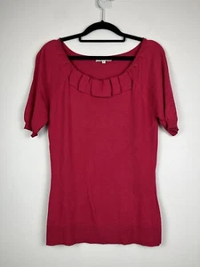 Veronica Maine | Top tejido rojo cereza manga corta | Talla mediana - Imagen 1 de 5