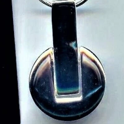 Colar grande pingente deslizante folheado a prata corrente cobra NOS MODERNIST NY & CO - Imagem 1 de 2