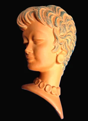 Wandmaske Keramik Frauenkopf  Marzi & Remy Nr 9006 Germany 28x16x7 vintage  top - Image 1 of 4