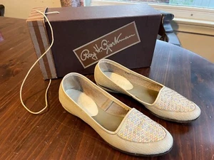 VTG Amalfi by Rangoni Woven Leather Loafer Flat — White w/Pastel — Size 7 —Italy - Picture 1 of 13