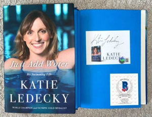 KATIE LEDECKY SIGNED JUST ADD WATER HC BOOK 2024 OLYMPICS SWIMMING USA BAS - Picture 1 of 2