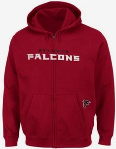 Atlanta Falcons Full Zip Hoodie 2XL Therma Base Time Delay Red Double Logos NFL - Picture 1 of 2