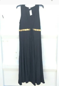 Witchy cloak Witching Hour Long Black Vest Robe Duster with Hood Spellbound med - Picture 1 of 4