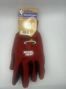 Miami Heat NBA Two Tone One Size Work Gloves By McArthur NEW MSRP $9.99 - Picture 1 of 2