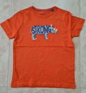 Mini Boden Boys Orange RHINOCEROS Strong T-Shirt Size 5-6 YRS BRAND NEW - Picture 1 of 4