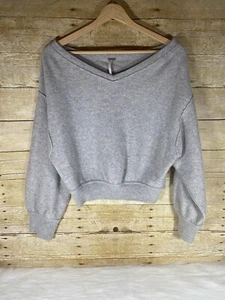 Free People Sweater Womens Size S Gray Crop 100% Cashmere Soft Casual EUC - Picture 1 of 8
