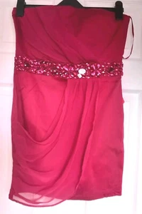 BNWT Ax Paris Dark Red Strapless Dress Size 14 - Picture 1 of 1