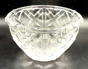 Vintage TIFFANY & CO. Signed Crystal Bamboo Lattice 6” x 4" Round Bowl *MINT* - Picture 1 of 5