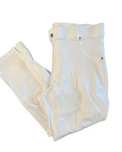 HUE Ankle Slit Essential Denim Capri Leggings White Sz XL - Picture 1 of 10