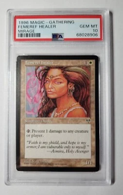 1996 Mirage Femeref Healer Magic The Gathering MTG PSA 10 Gem Mint Pop 1  - Image 1 of 2