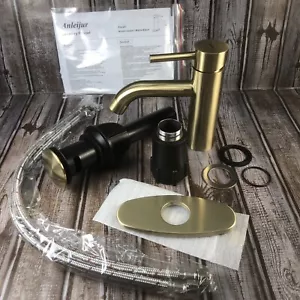Bathroom Sink Faucet 1 Handle, Anleijur Bathroom Faucets for Pop up Drain Stoppe - Picture 1 of 8