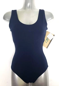 Sujetador forrado frontal con leotardo pequeño azul marino para mujer adulta algodón/lycra nuevo con etiquetas - Imagen 1 de 10