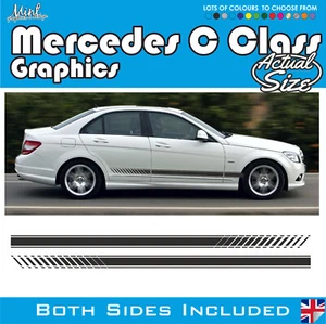 Mercedes Clase C AMG Estilo Rayas Laterales Calcomanías Adhesivas Gráficos Gratis P&P 003 - Imagen 1 de 5